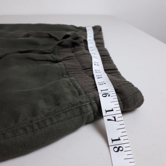 Roots Olive Green Linen Cotton Blend Joggers - Picture 7 of 16